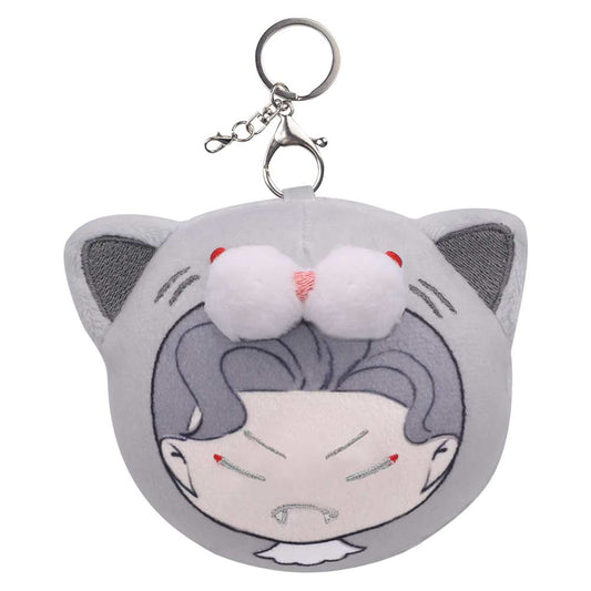 Angry Astarion Gray Cat Plush Keychain Cosplay Plush Toys Cartoon Soft Stuffed Dolls Mascot Backpack Pendant Easter Decor