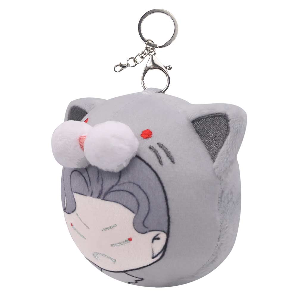 Angry Astarion Gray Cat Plush Keychain Cosplay Plush Toys Cartoon Soft Stuffed Dolls Mascot Backpack Pendant Easter Decor