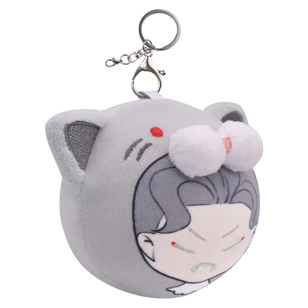 Angry Astarion Gray Cat Plush Keychain Cosplay Plush Toys Cartoon Soft Stuffed Dolls Mascot Backpack Pendant Easter Decor