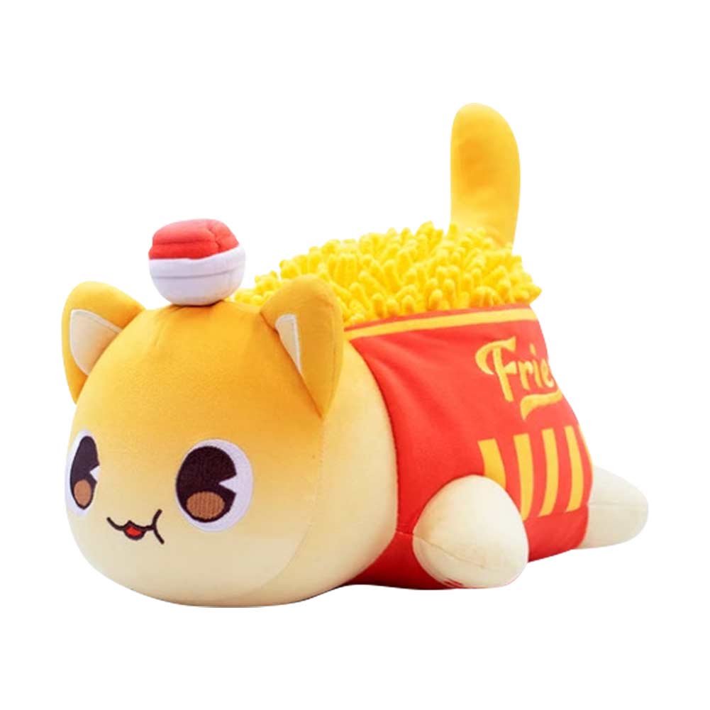 25CM Burger Fries Coke Cat Plush Toys Soft Stuffed Animal Dolls Interactive Companion Gift