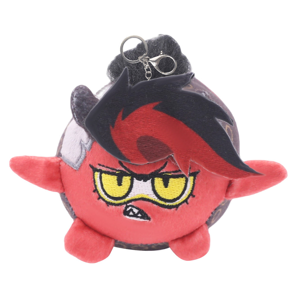 10CM Red Karlach Keychain Cosplay Plush Toys Cartoon Soft Stuffed Dolls Mascot Xmas Gift