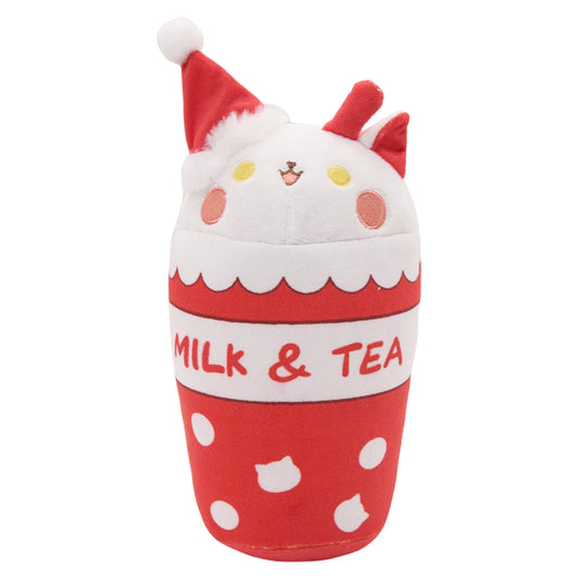 35CM Christmas Milk Tea Cat Plush Toys Cartoon Soft Stuffed Animals Dolls Mascot Birthday Xmas Gift Key Chain-Original