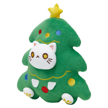 30CM Cute Christmas Tree Cat Soft Plush Toy Stuffed Dolls Birthday Gift For Kids Xmas Mascot - Original