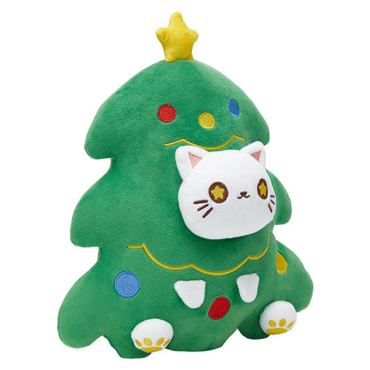 30CM Cute Christmas Tree Cat Soft Plush Toy Stuffed Dolls Birthday Gift For Kids Xmas Mascot - Original