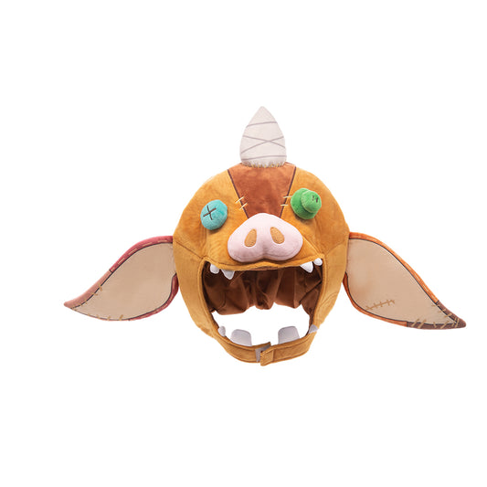 Yellow Pig Headgear Decor Hat Party Headwear Animals Stuffed Mascot Festival Halloween Gift Photo Prop