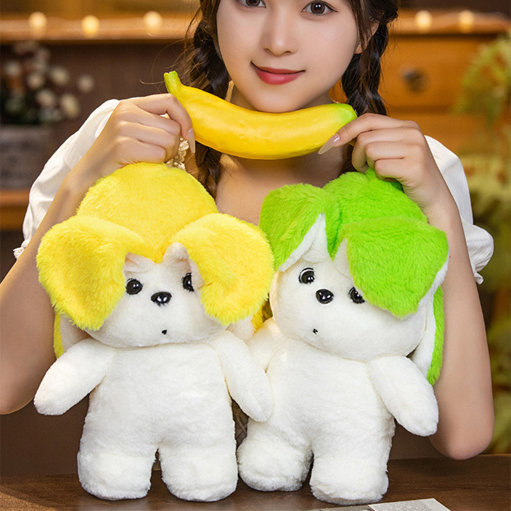 Cute Green Banana Dog Cosplay Plush Toys Cartoon Soft Stuffed Animals Dolls Mascot Birthday Xmas Gift