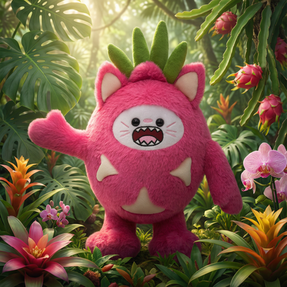 35CM Dragon Fruit Cat Pitaya Kitty Original Plush Toys Soft Stuffed Dolls Animals Plushies Birthday Gift