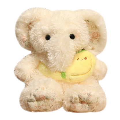 35CM Fluffy White Elephant Unicorn Plush Toys Stuffed Animals Plushies Comfort Companion Doll Birthday Gifts For Kids