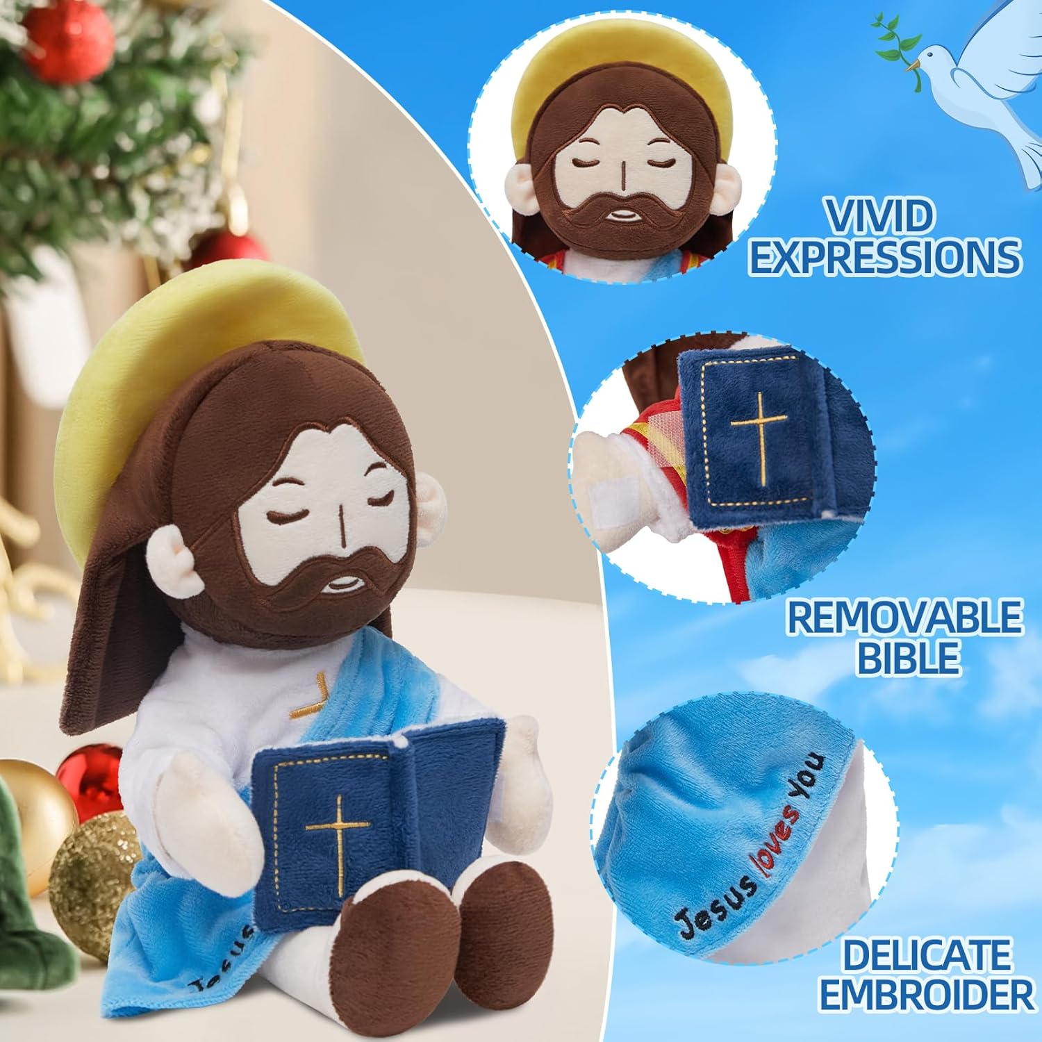35CM Jesus Plush Toy Clothing Is Detachable Soft Stuffed Doll Birthday Festival Original Gift