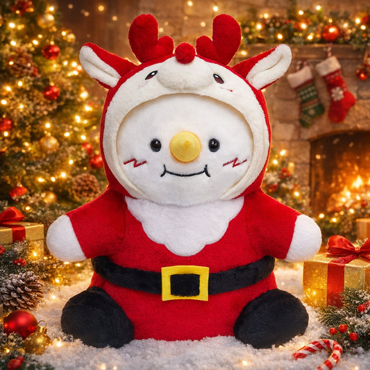 38CM Snowman With Reindeer Suit Plush Toys Plushies Soft Stuffed Dolls Animals Toys Christmas Birthday Gift