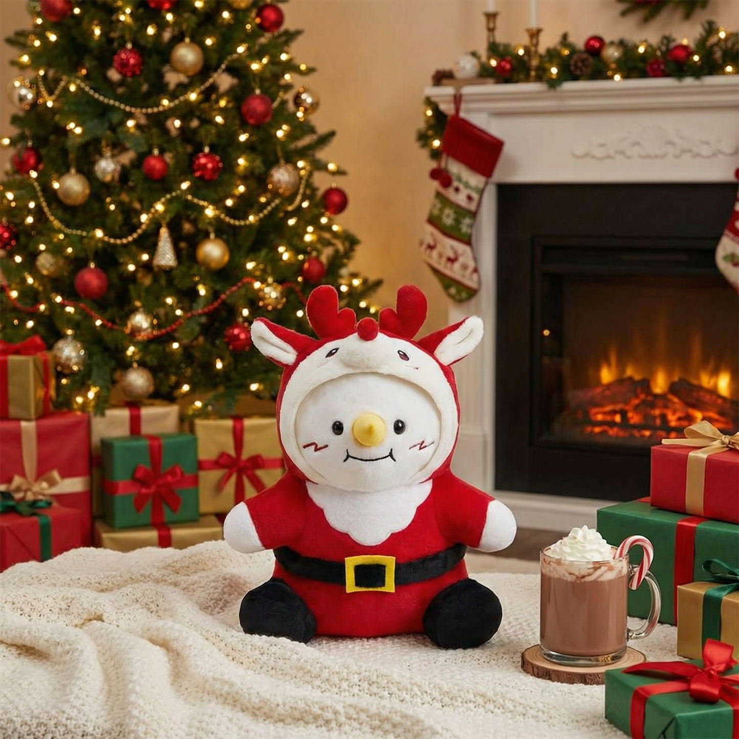 38CM Snowman With Reindeer Suit Plush Toys Plushies Soft Stuffed Dolls Animals Toys Christmas Birthday Gift