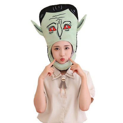 46CM Green Vampires Headgear Horror Decor Hat Party Headwear Stuffed Mascot Festival Halloween Gift Photo Prop