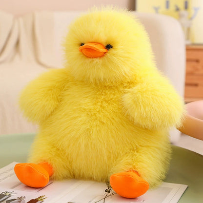 40CM Furry Duck Plushie Soft Pillow Animals Plush Toys Cartoon Stuffed Dolls Mascot Birthday Gift For Kids Adult