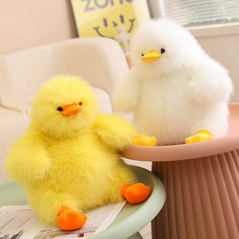 40CM Furry Duck Plushie Soft Pillow Animals Plush Toys Cartoon Stuffed Dolls Mascot Birthday Gift For Kids Adult