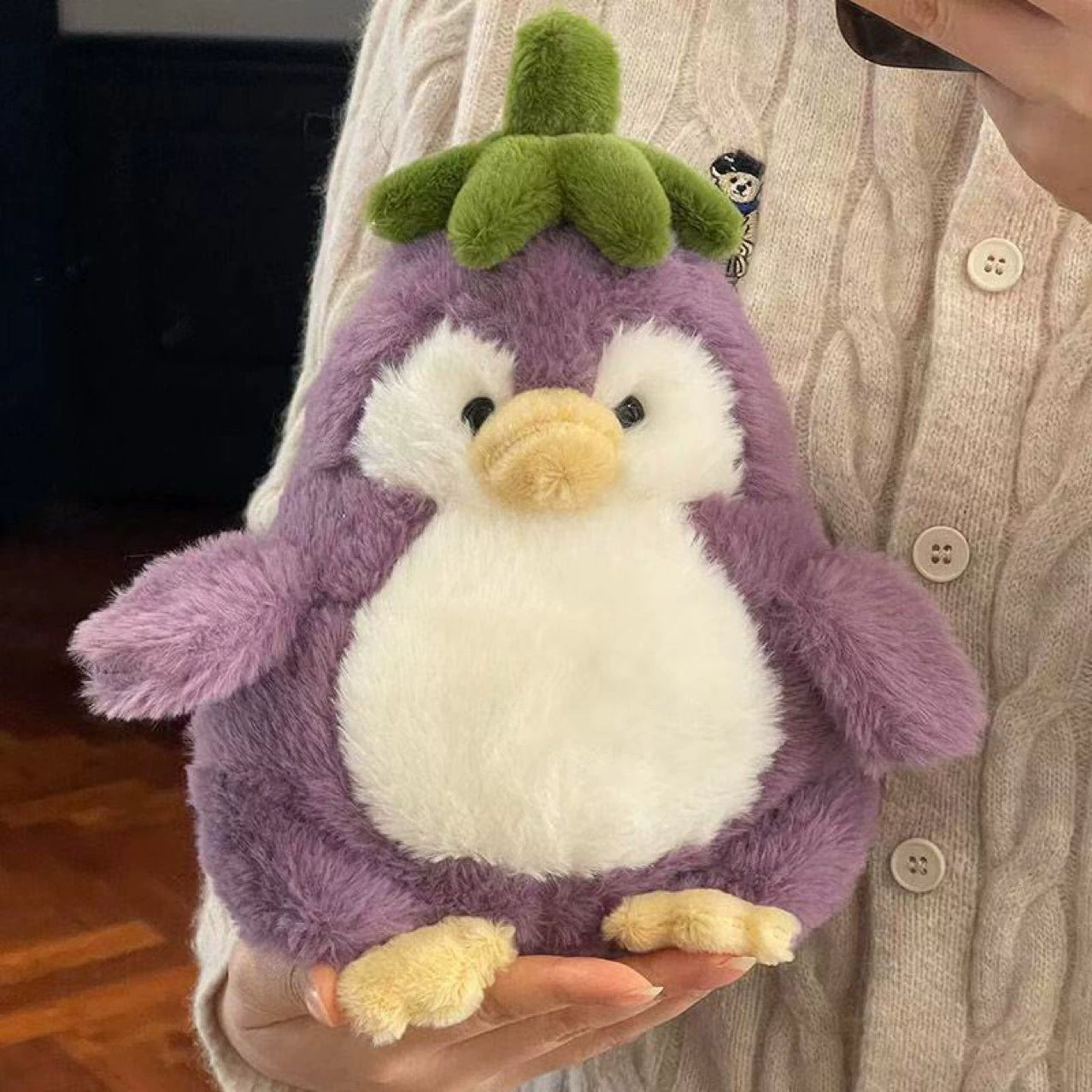 40CM Purple Eggplant Penguin Soft Plush Animals Plushies Birthday Gift For Kids Adult Mascot Christmas Decor