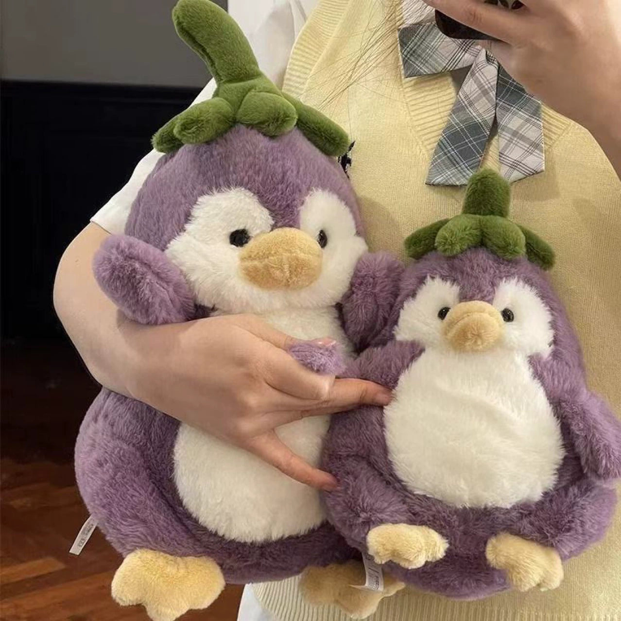 40CM Purple Eggplant Penguin Soft Plush Animals Plushies Birthday Gift For Kids Adult Mascot Christmas Decor