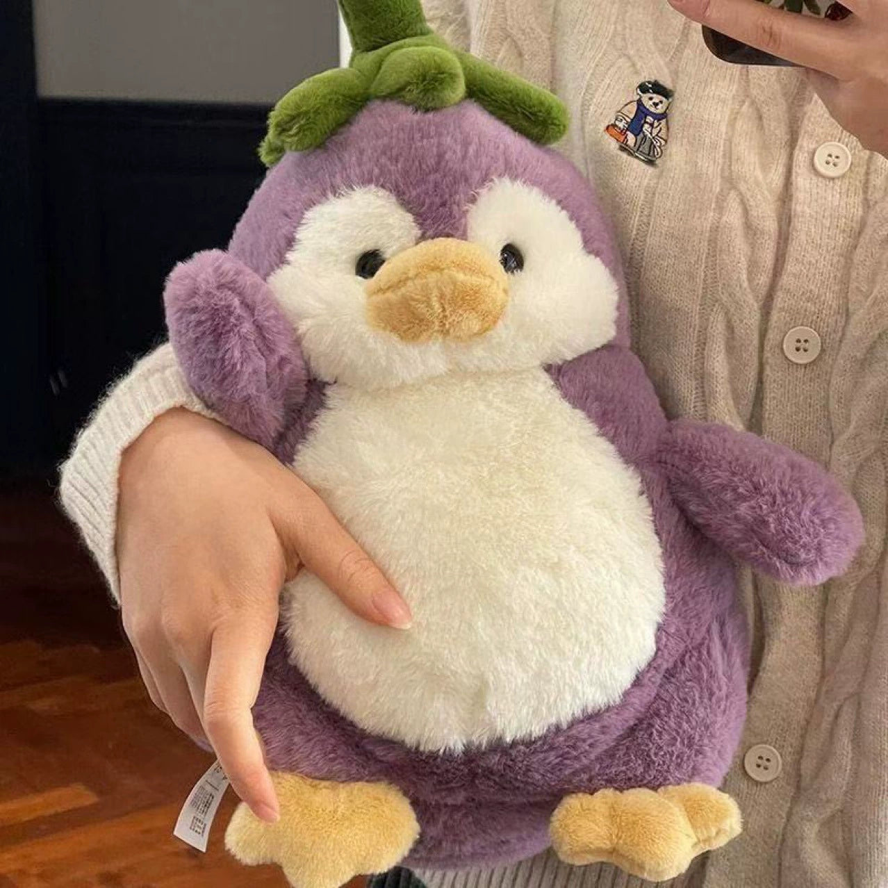 40CM Purple Eggplant Penguin Soft Plush Animals Plushies Birthday Gift For Kids Adult Mascot Christmas Decor