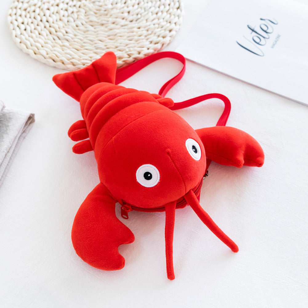 40CM Crayfish Plush Cosplay Backpack School Bags Rucksack Plush Toys Cartoon Soft Stuffed Dolls Mascot 