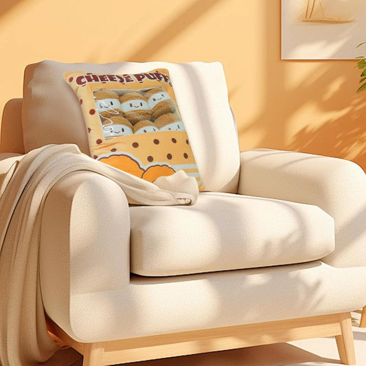 42CM Cute Throw Pillow Plush Removable Cheesy Puffs Stuffed Animal Plush Toy Food Plushie For Christmas Birthday Gifts Bed Couch Room Decor