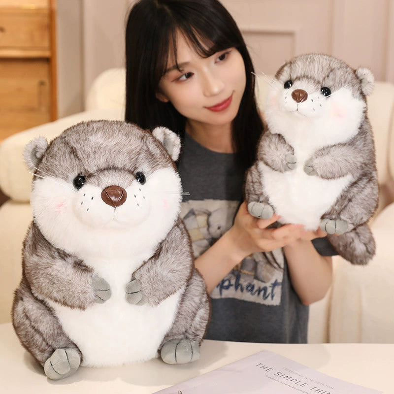 45CM Gray Sea Otter Pillow Soft Plush Toys Stuffed Animal Plushies Birthday Gift For Kids Adult Mascot Xmas Gifts 