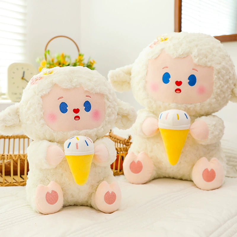 45CM Ice Cream Lamb Plushies Pillow Little Sheep Animals Plush Toys Soft Stuffed Dolls Gift For Kids Adult