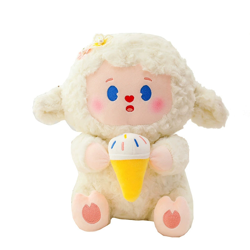 45CM Ice Cream Lamb Plushies Pillow Little Sheep Animals Plush Toys Soft Stuffed Dolls Gift For Kids Adult