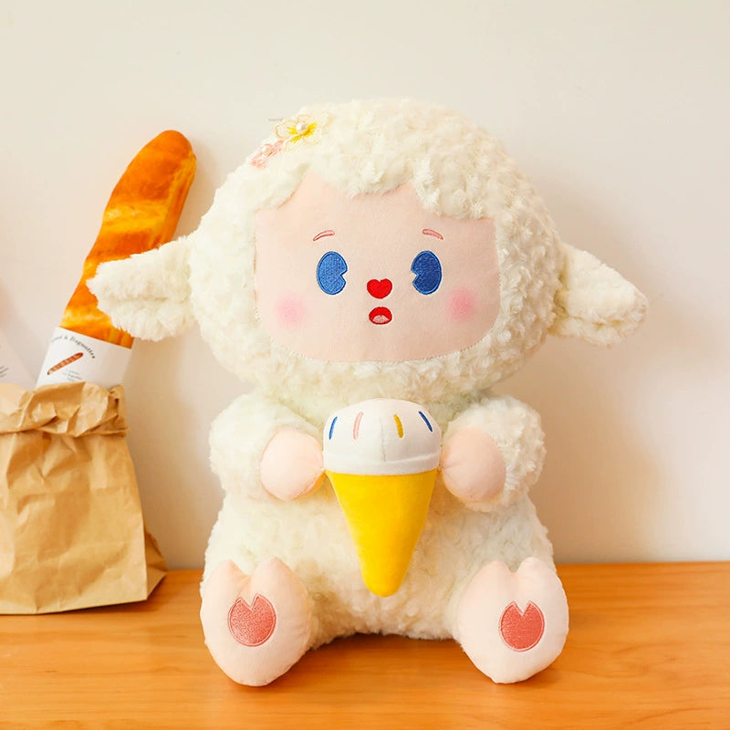 45CM Ice Cream Lamb Plushies Pillow Little Sheep Animals Plush Toys Soft Stuffed Dolls Gift For Kids Adult