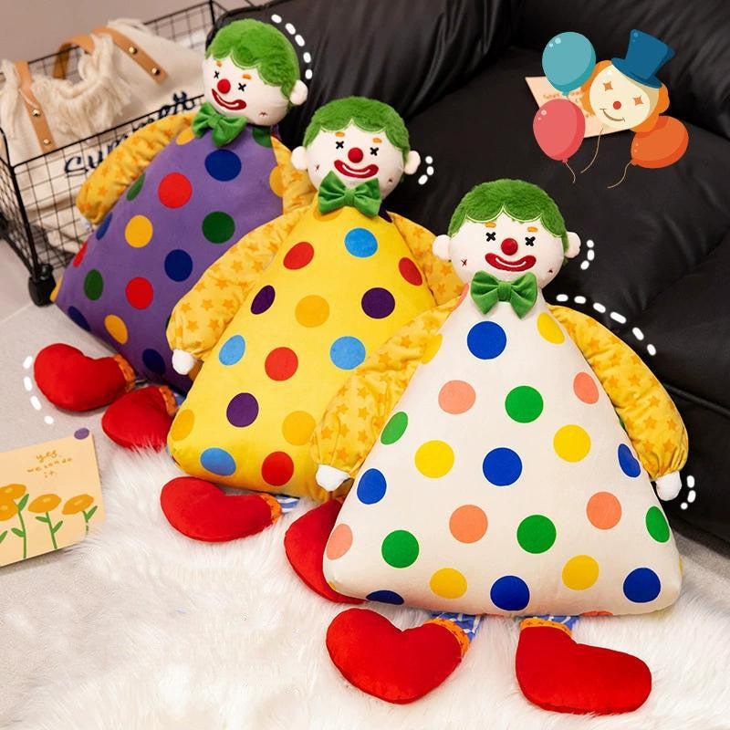 48CM Circus Clown Throw Pillow Soft Plush Toys Cartoon Stuffed Dolls Mascot Birthday Gift For Kids Adult