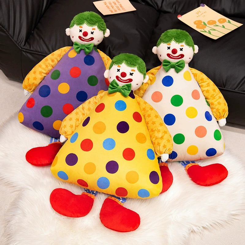 48CM Circus Clown Throw Pillow Soft Plush Toys Cartoon Stuffed Dolls Mascot Birthday Gift For Kids Adult