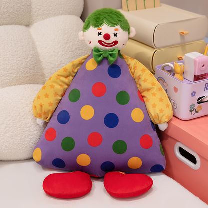 48CM Circus Clown Throw Pillow Soft Plush Toys Cartoon Stuffed Dolls Mascot Birthday Gift For Kids Adult