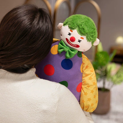 48CM Circus Clown Throw Pillow Soft Plush Toys Cartoon Stuffed Dolls Mascot Birthday Gift For Kids Adult