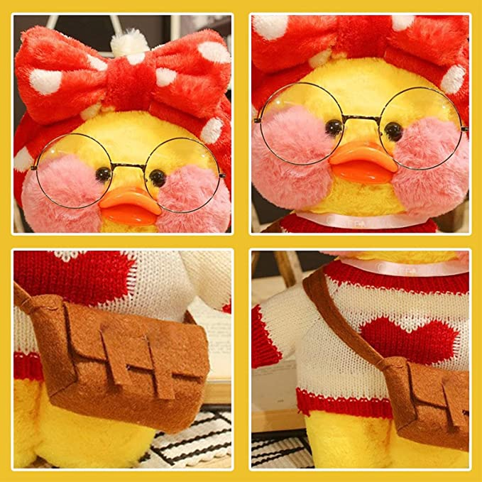 Cartoon Red Duck Soft Stuffed Animals Toy Coat Christmas Kawaii Yellow Toy Birthday Gift For Kids Baby Mascot Halloween Xmas Dolls Gifts