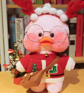 Christmas Red Stuffed Duck Dolls Soft Pink Toy Kawaii Toy Birthday Gift For Kids Baby Mascot Halloween Xmas Gifts