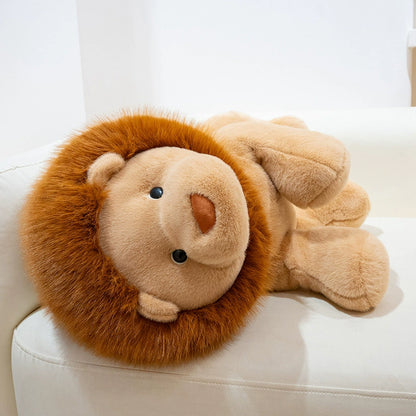 60CM Adorable Lion Pillow Brown Plush Toys Soft Stuffed Wild Animals Plusnies Dolls Soft Gift For Kids Adult