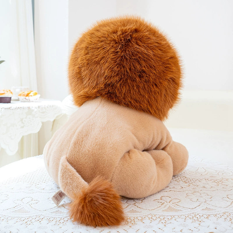 60CM Adorable Lion Pillow Brown Plush Toys Soft Stuffed Wild Animals Plusnies Dolls Soft Gift For Kids Adult