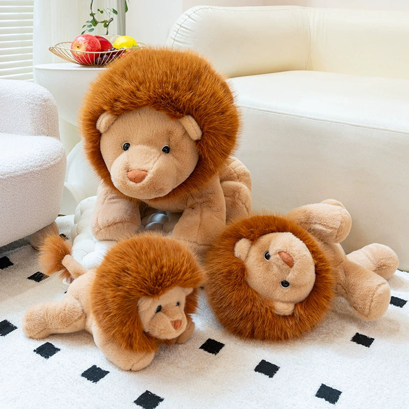 60CM Adorable Lion Pillow Brown Plush Toys Soft Stuffed Wild Animals Plusnies Dolls Soft Gift For Kids Adult