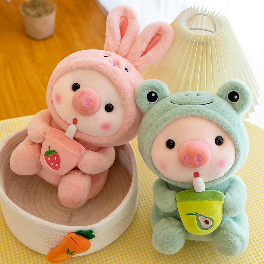 Stuffed Animals Pig Cosplay Frog Soft Christmas Dolls Kawaii Toy Birthday Gift For Kids Baby Mascot Halloween Xmas Gifts