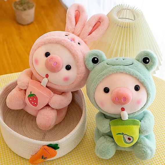 Stuffed Animals Pig Cosplay Rabbit Soft Christmas Dolls Kawaii Toy Birthday Gift For Kids Baby Mascot Halloween Xmas Gifts