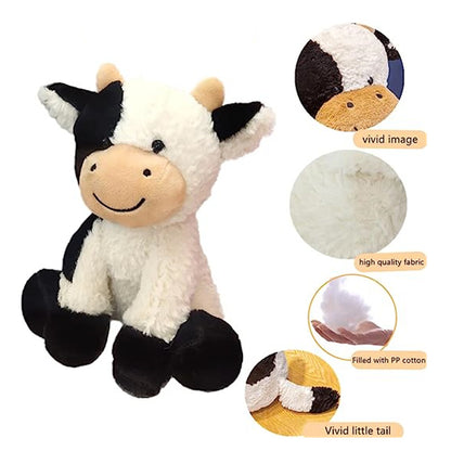 25CM Cow Stuffed Animal Simulation Soft Plush Cute Cow Doll for Boys Girls Great Birthday Gift