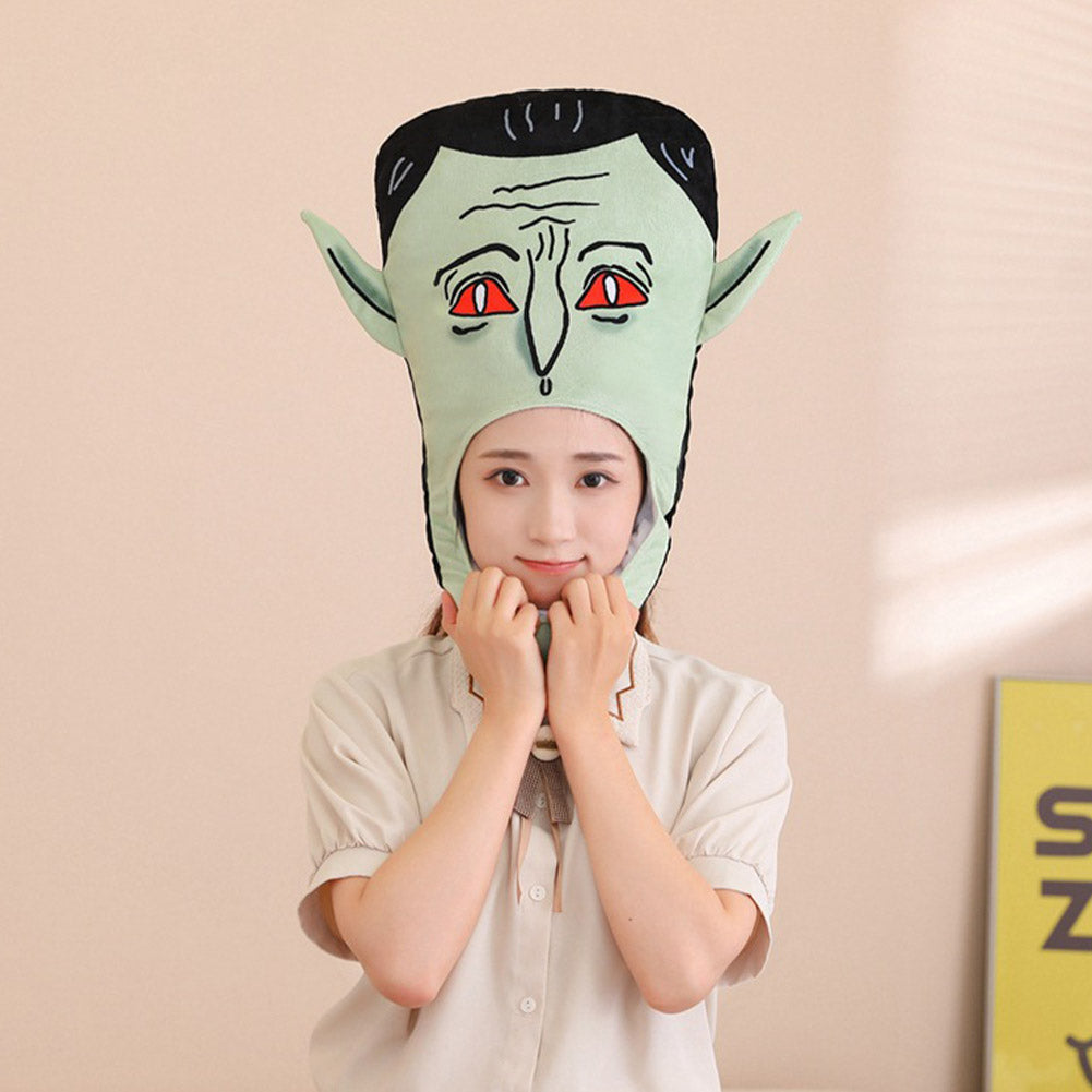 46CM Green Vampires Headgear Horror Decor Hat Party Headwear Stuffed Mascot Festival Halloween Gift Photo Prop