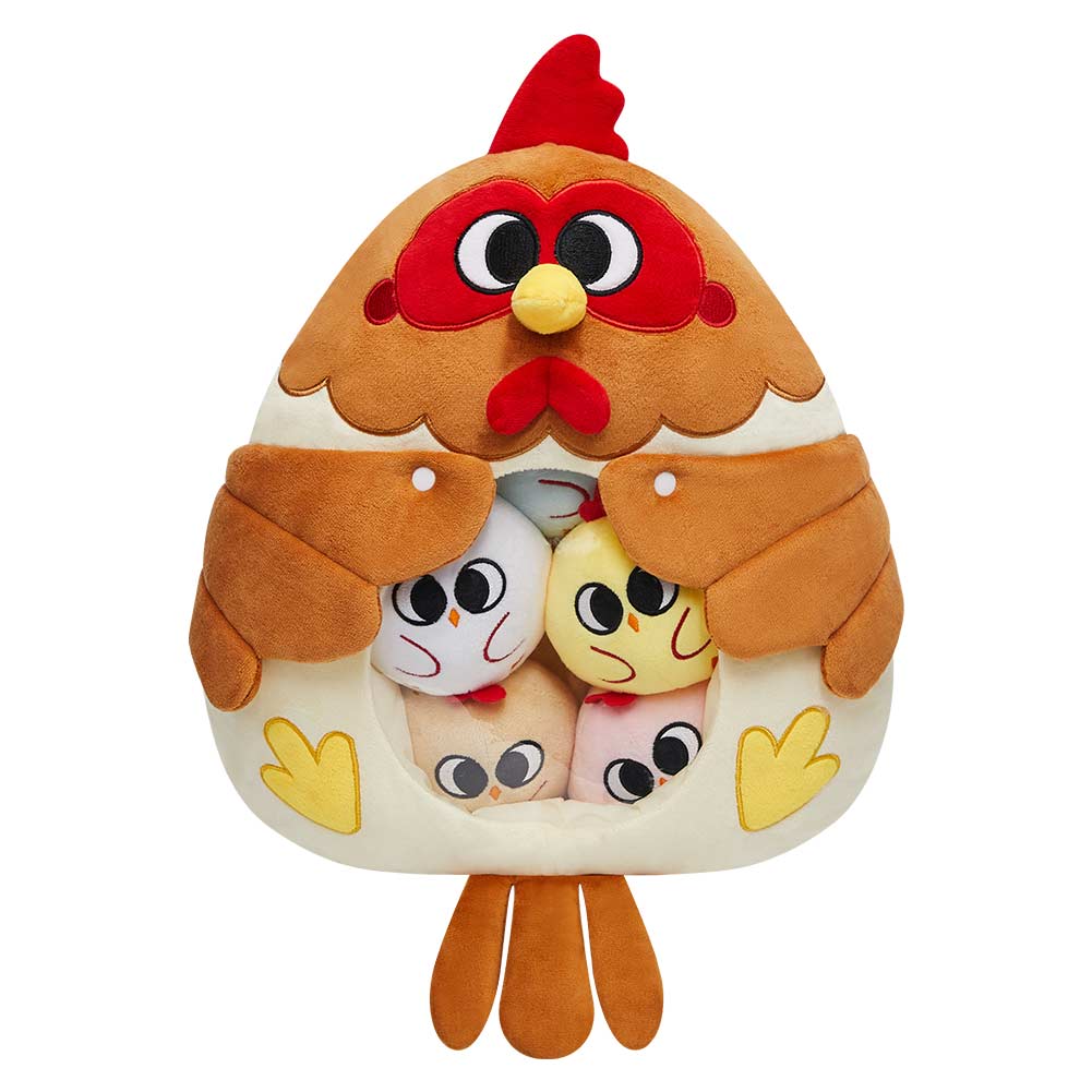 6 Pcs Chicken Stuffed Animal Set Cute Turkey Plush Pillow with Zipper Hen Toy With Baby Chicks For Kids Toddlers Boys Girls Christmas Birthday Gifts