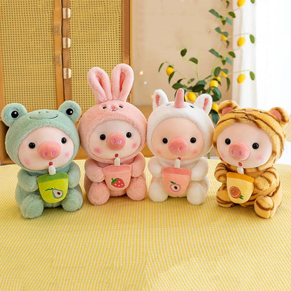 Stuffed Animals Pig Cosplay Frog Soft Christmas Dolls Kawaii Toy Birthday Gift For Kids Baby Mascot Halloween Xmas Gifts