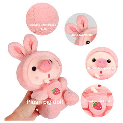 Stuffed Animals Pig Cosplay Rabbit Soft Christmas Dolls Kawaii Toy Birthday Gift For Kids Baby Mascot Halloween Xmas Gifts