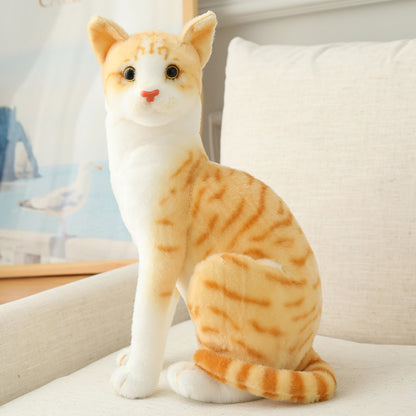 40CM Imitation Cat Realistic Furry Plush Toys Soft Stuffed Animal Dolls Interactive Companion Gift