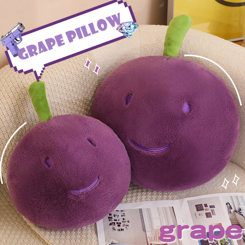 60CM Purple Grapes Fruit Pillow Plush Toys Cartoon Soft Stuffed Dolls Mascot Birthday Xmas Gift Kitchen Decor