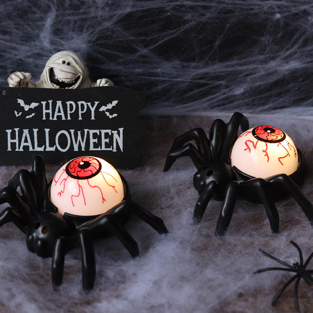 12Pcs Spider Chandelier Tea Lights Novelty Flameless LED Lights Chandelier Candle Holder Halloween Party Table Spooky Home Decor