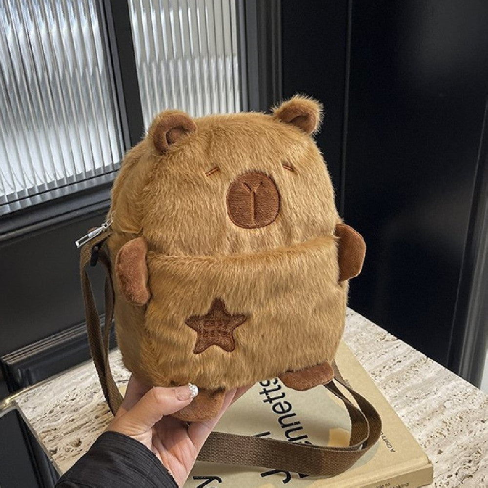 21CM&nbsp;Capybara Shoulder Bags Crossbody Bag Backpack School Bags Stuffed Animal Plush Gift