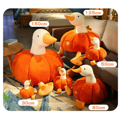 150CM Pumpkin Duck Pillow Plush Toys Cartoon Soft Stuffed Animal Dolls Mascot Birthday Xmas Gift Halloween Decor