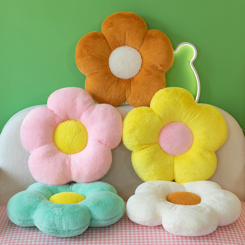 35CM Colorful Flower Cushions Pillows Toy Cartoon Soft Stuffed Dolls Mascot Birthday Xmas Gift