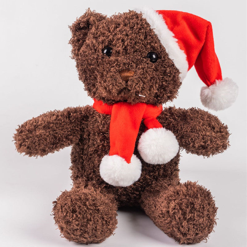 30CM Cartoon Xmas Bear Plush Toys Soft Stuffed Animal Dolls Mascot Birthday Christmas Gifts